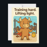 Training Hard Bullio Postcard – Funny Gym Humour<br><div class="desc">Send smiles and laughs with this playful Bullio postcard! Featuring our charming little bull training hard in the gym (but barely lifting anything),  this funny card is perfect for fitness lovers with a sense of humour. Ideal for casual notes,  motivational messages,  or just some comic relief in the mail!</div>