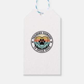 Training Humans to Speak Dogs Vintage Paw Badge_1 Gift Tags