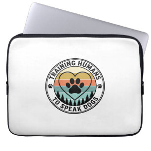 Training Humans to Speak Dogs Vintage Paw Badge_1 Laptop Sleeve