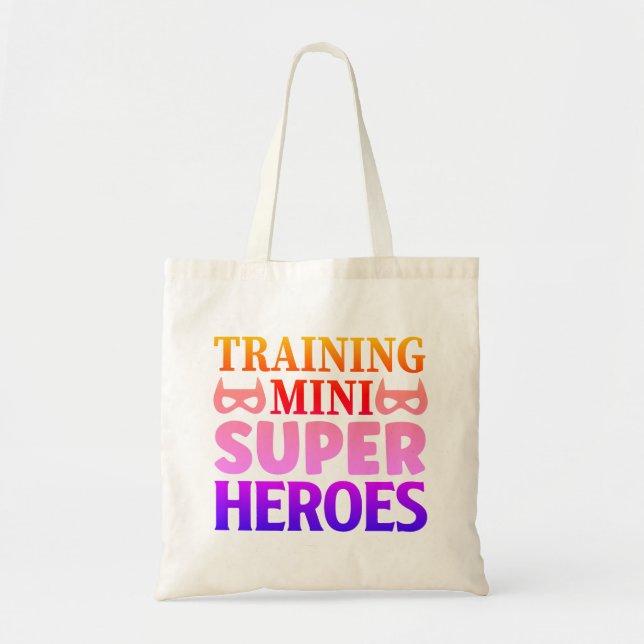 Training Mini Supper Heroes Teacher Gift Tote Bag (Front)