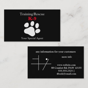 training / rescue  business card