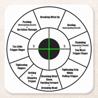 Training Target Square Paper Coaster
