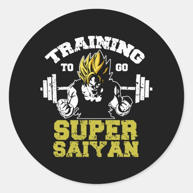 Training To Go Super Sayan Classic Round Sticker (Front)