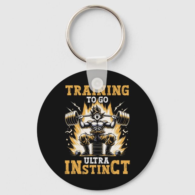 Training To Go Ultra Instinct Gym Weightlifting Bo Key Ring (Front)