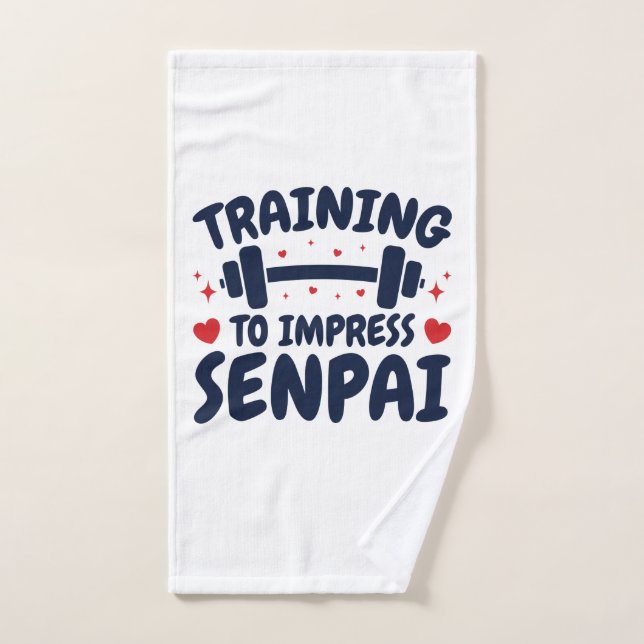 Training to Impress Senpai Anime Workout Hand Towel (Hand Towel)