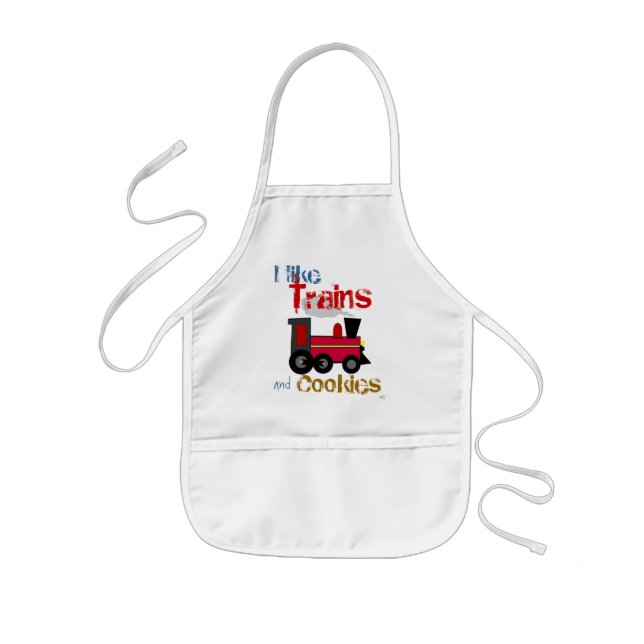 Trains and Cookies Baking Kids Apron (Front)