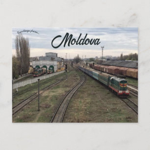 Trains in Chisinau Moldova Postcard
