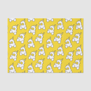 Trains on Yellow Tissue Paper