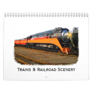 Trains & Railroad Scenery Wall Calendar