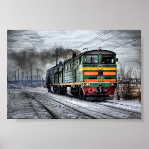 Trains Russian Diesel Engine Poster