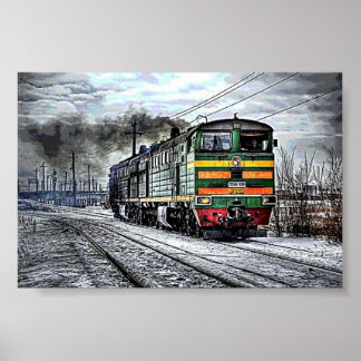Trains Russian Diesel Train Poster