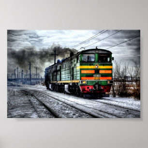 Trains Russsian Diesel Train Poster