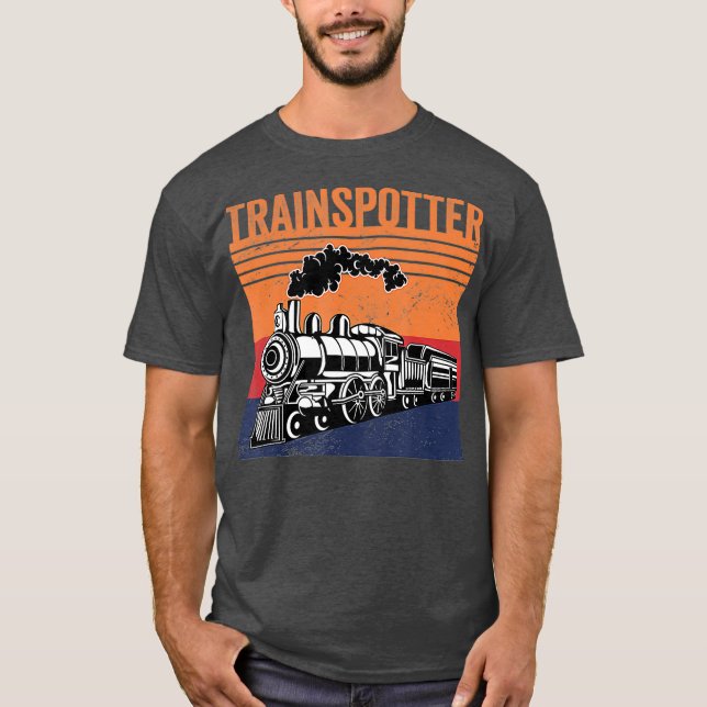 Trainspotter Model Railroad Train T-Shirt (Front)
