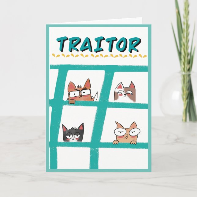 Traitor Office Greeting Card (Front)
