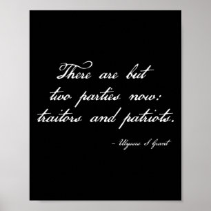 Traitors And Patriots Conservative Republican Trum Poster