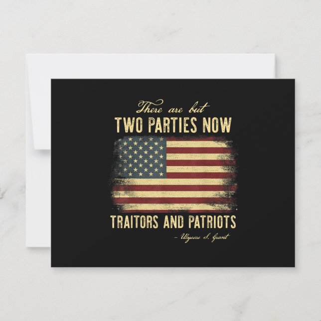 Traitors and Patriots  Invitation (Front)