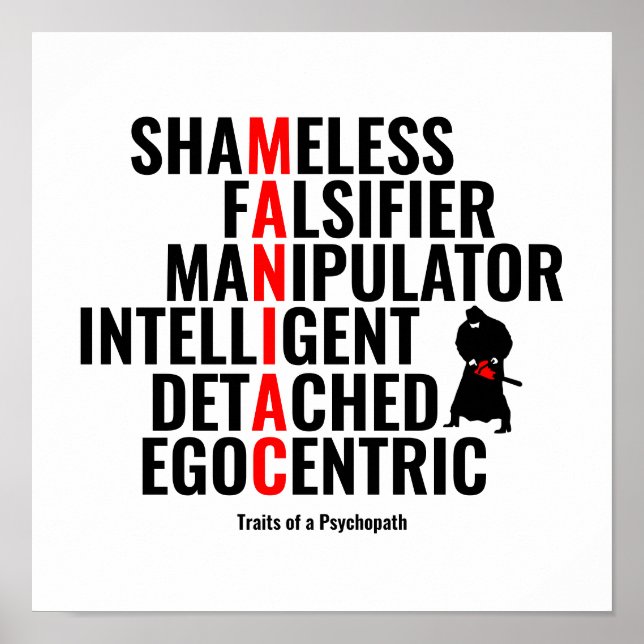 Traits of a Psychopath Poster (Front)