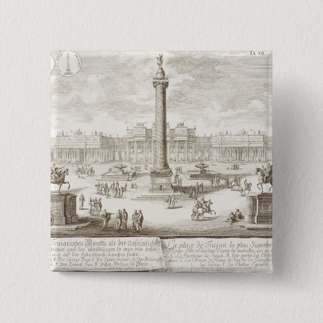 Trajan's Square Rome, from 'Entwurf einer historis 15 Cm Square Badge (Front)