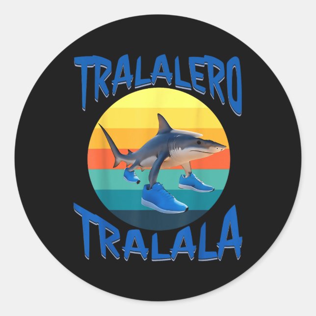 Tralalero Tralala Funny Italian Brainrot Meme  Classic Round Sticker (Front)