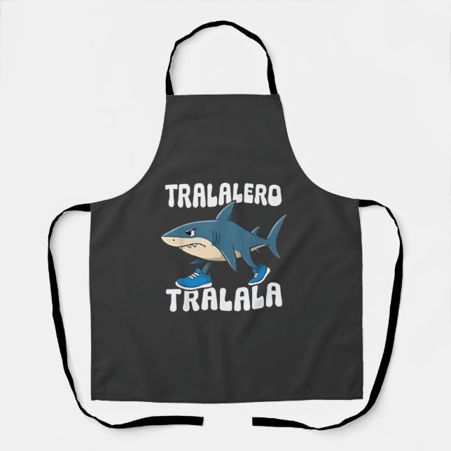 Tralalero Tralala Funny Shark Meme Apron (Front)