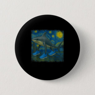 Tralalero Tralala Funny Shark Van Gogh Starry Nigh 6 Cm Round Badge