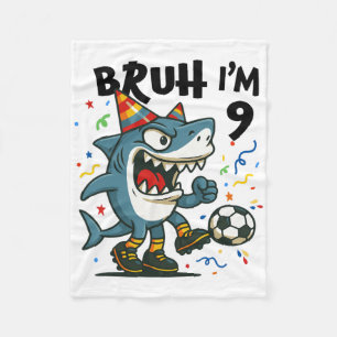 Tralalero Tralala Italian Brain Red Boy Soccer 9th Fleece Blanket