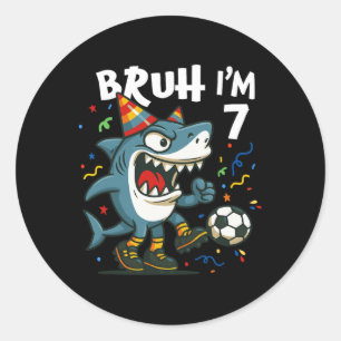 Tralalero Tralala Italian Brain Red Soccer 7th Bir Classic Round Sticker