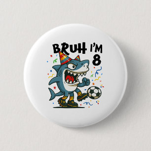 Tralalero Tralala Italian Brainrot Boy Soccer 8th  6 Cm Round Badge