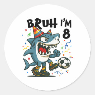 Tralalero Tralala Italian Brainrot Boy Soccer 8th  Classic Round Sticker