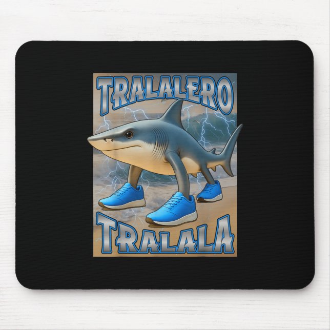 Tralalero Tralala Italian Brainrot Meme Birthday F Mouse Pad (Front)