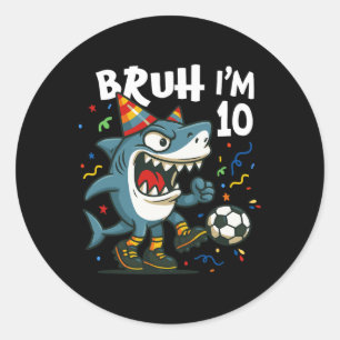 Tralalero Tralala Italian Brainrot Soccer 10th Bir Classic Round Sticker
