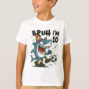 Tralalero Tralala Italian Brainrot Soccer 10th Bir T-Shirt