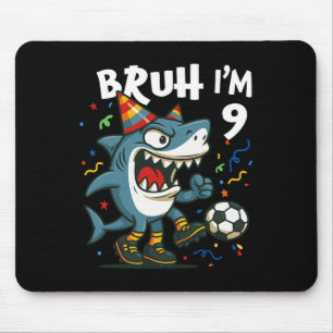 Tralalero Tralala Italian Brainrot Soccer 9th Birt Mouse Pad
