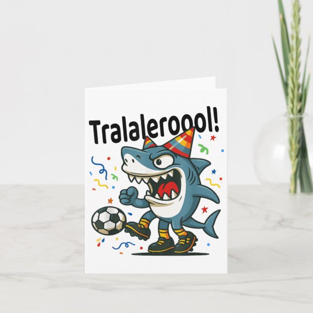 Tralalero Tralala Italian Brainrot Soccer Birthday Card (Front)