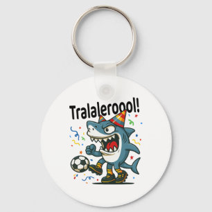 Tralalero Tralala Italian Brainrot Soccer Birthday Key Ring