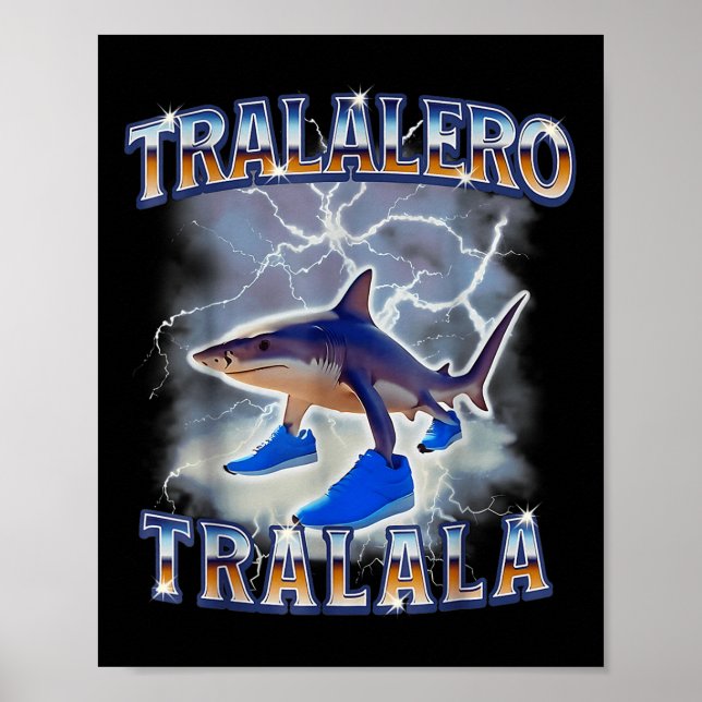 Tralalero Tralala Shark Meme Bootle  Poster (Front)