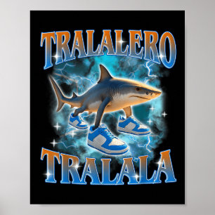 Tralalero Tralala Shark Meme Bootle  Poster