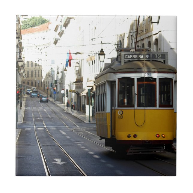 Tram 28, Lisbon, Portugal Tile (Front)