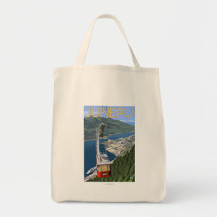 Tram over Juneau, Alaska Vintage Travel Poster Tote Bag