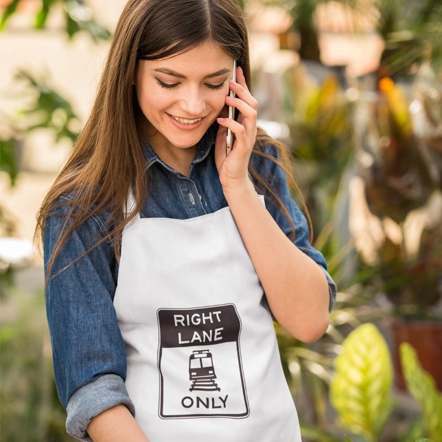 Tram Right Lane Only Road Sign Long Apron (Creator Uploaded)