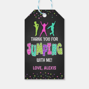 Trampoline Birthday Favour Tag - Girl