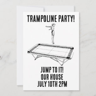 TRAMPOLINE BIRTHDAY PARTY custom Invitations