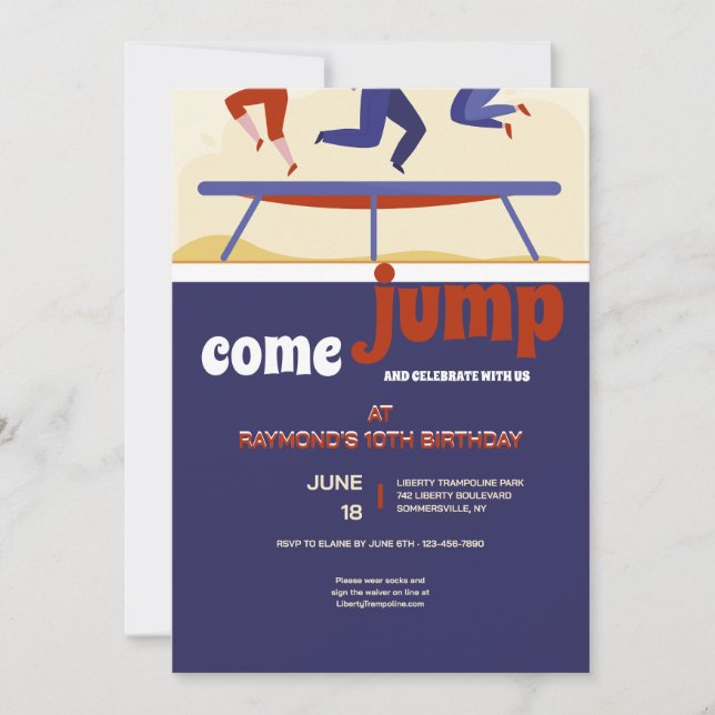 Trampoline Birthday Party Invitation (Front)