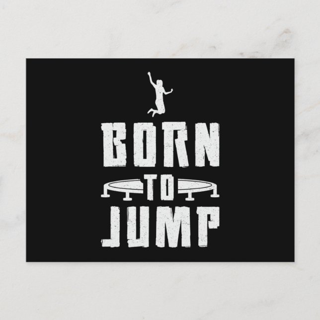 Trampoline Born To Jump Gymnast Trampolining Postcard (Front)