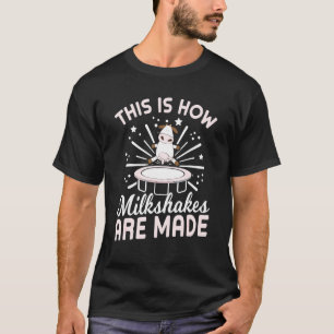 Trampoline Cow Milkshake Jumping Farmer Jump Milk T-Shirt