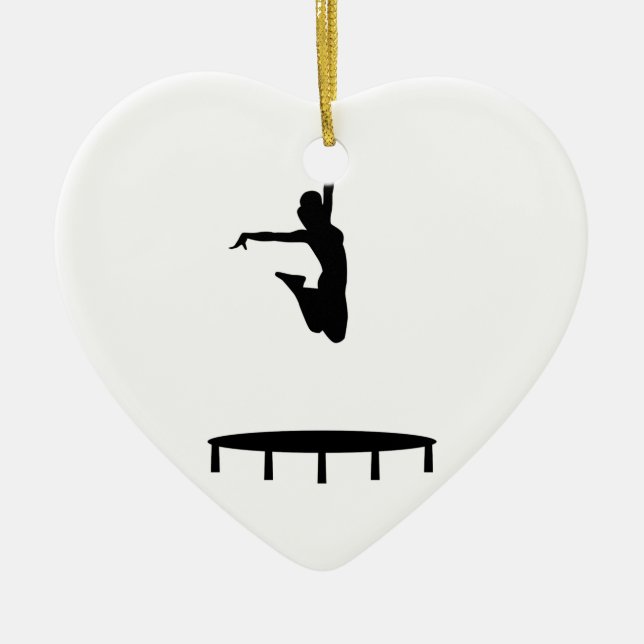 Trampoline girl ceramic tree decoration (Front)