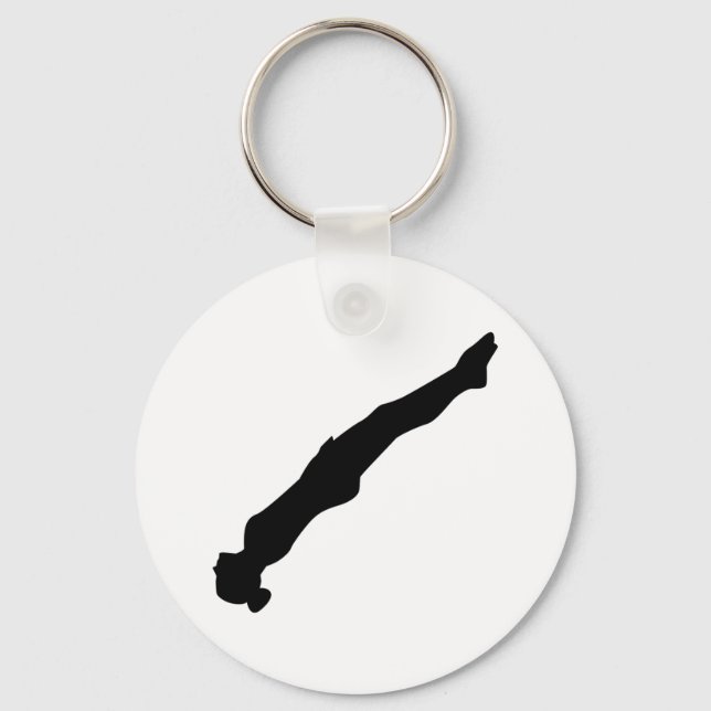 Trampoline girl woman key ring (Front)