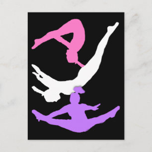 Trampoline gymnast postcard