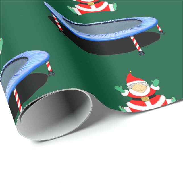 Trampoline Gymnastics Christmas Wrapping Paper (Roll Corner)