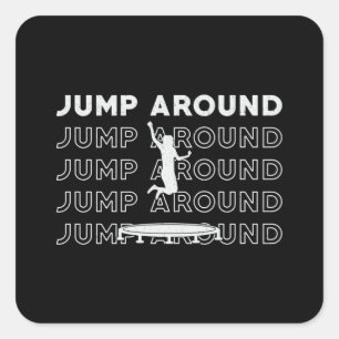Trampoline Jump Around Gymnast Sport Trampolining Square Sticker